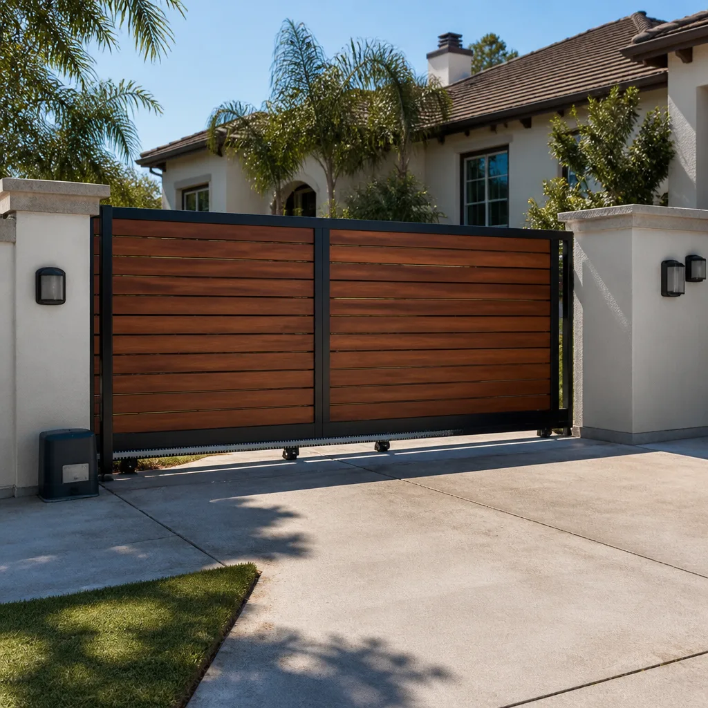 Sliding driveway gates